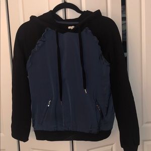 Avec Les Filles ruffle hooded sweatshirt